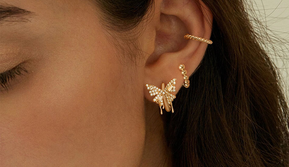 MYEARS® butterfly jewelry collection for women, featuring elegant gold butterfly designs, perfect for gifts and everyday wear