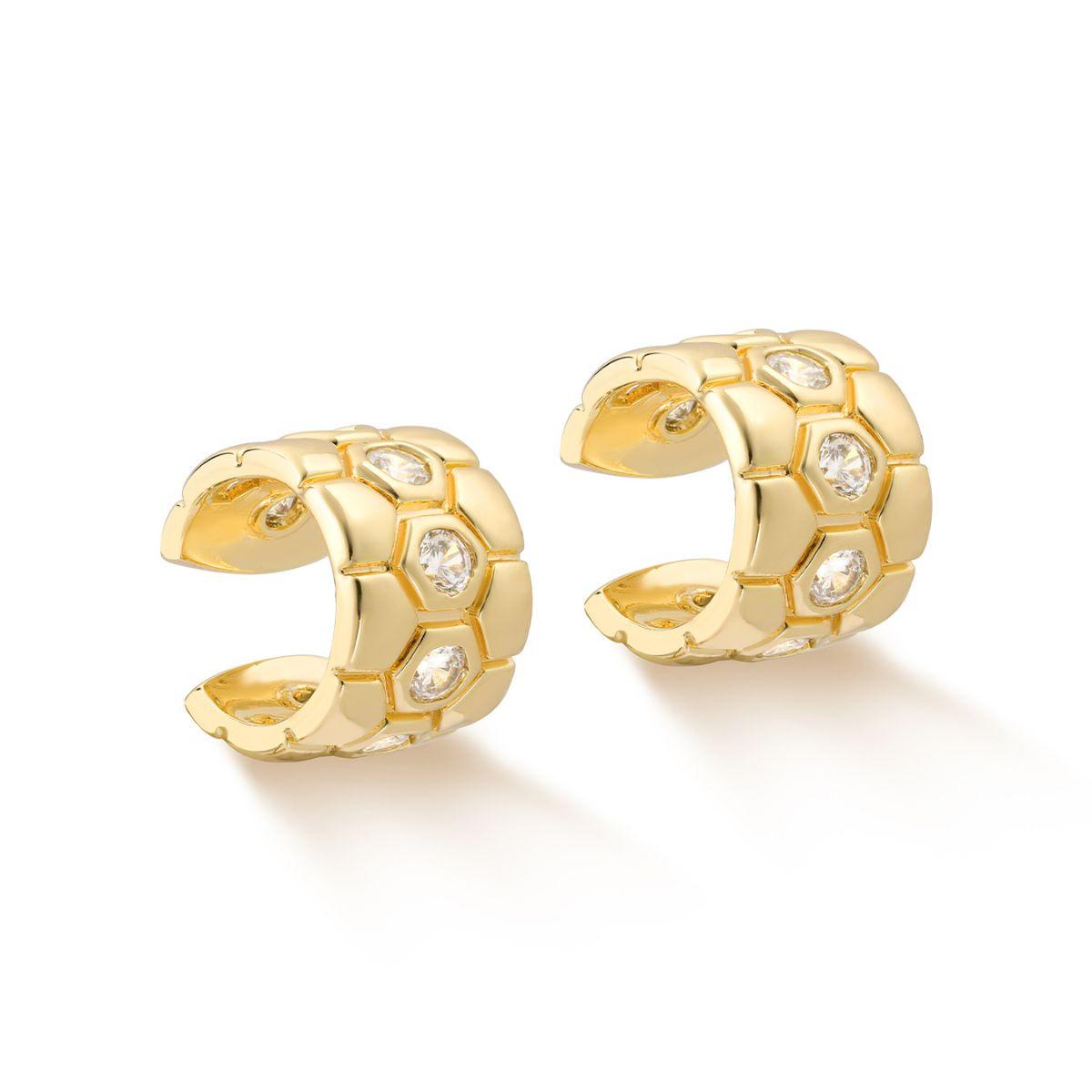 MYEARS® Cartilage Diamond Pave Ear Cuffs for women in gold, elegant jewelry piece perfect for everyday wear and as a stylish gift