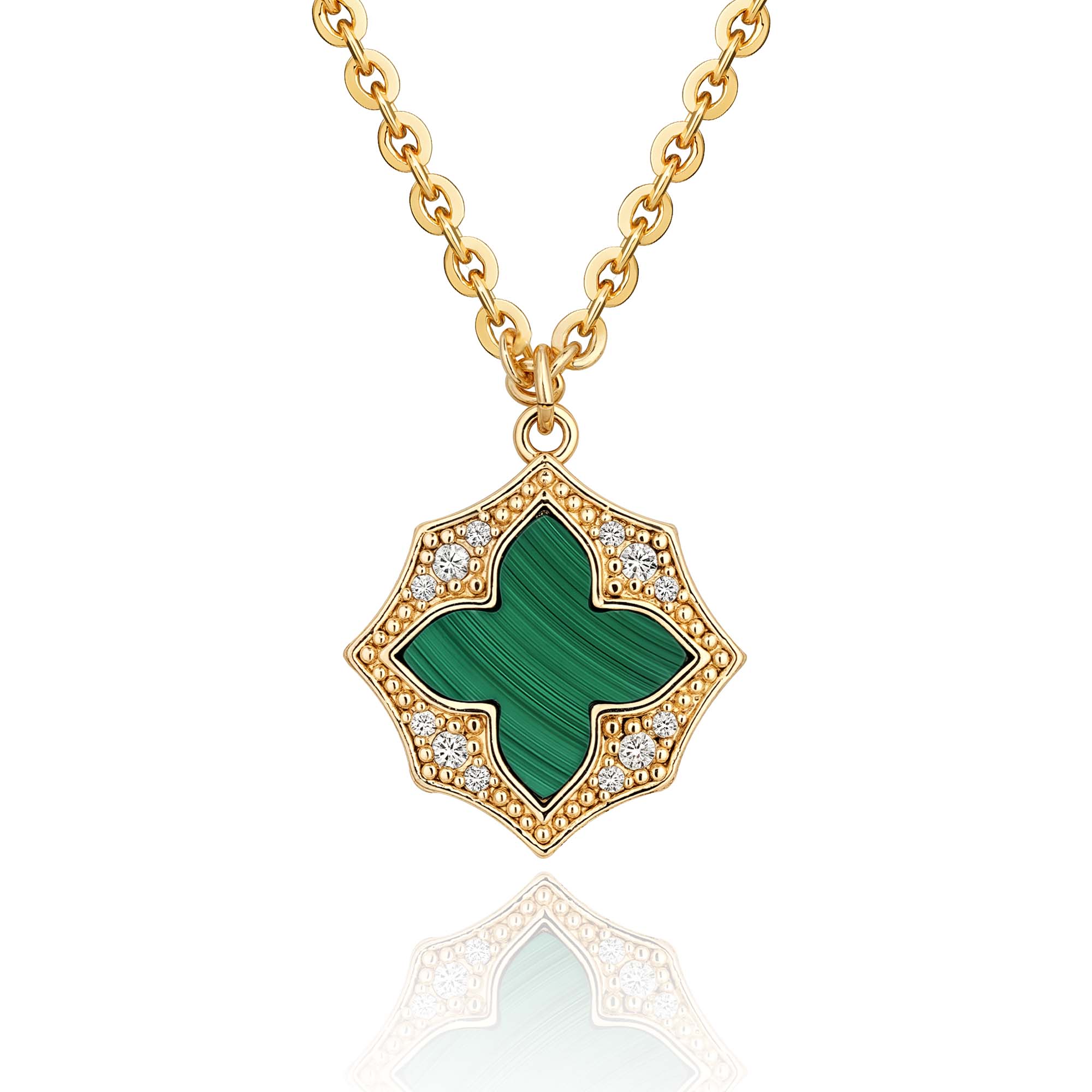 MYEARS Cross Malachite Pendant Necklace in gold for women, elegant cross-shaped malachite necklace perfect for everyday wear and gifting