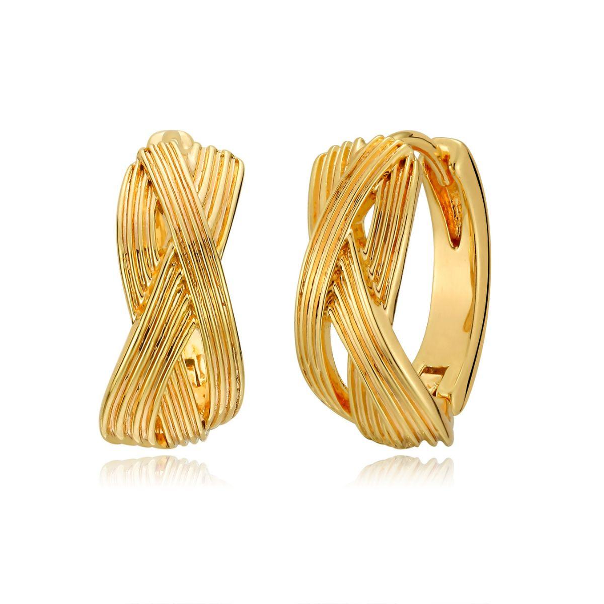 MYEARS® Crossover Line Hoop Earrings in gold for women, elegant design perfect for everyday wear or as a stylish gift