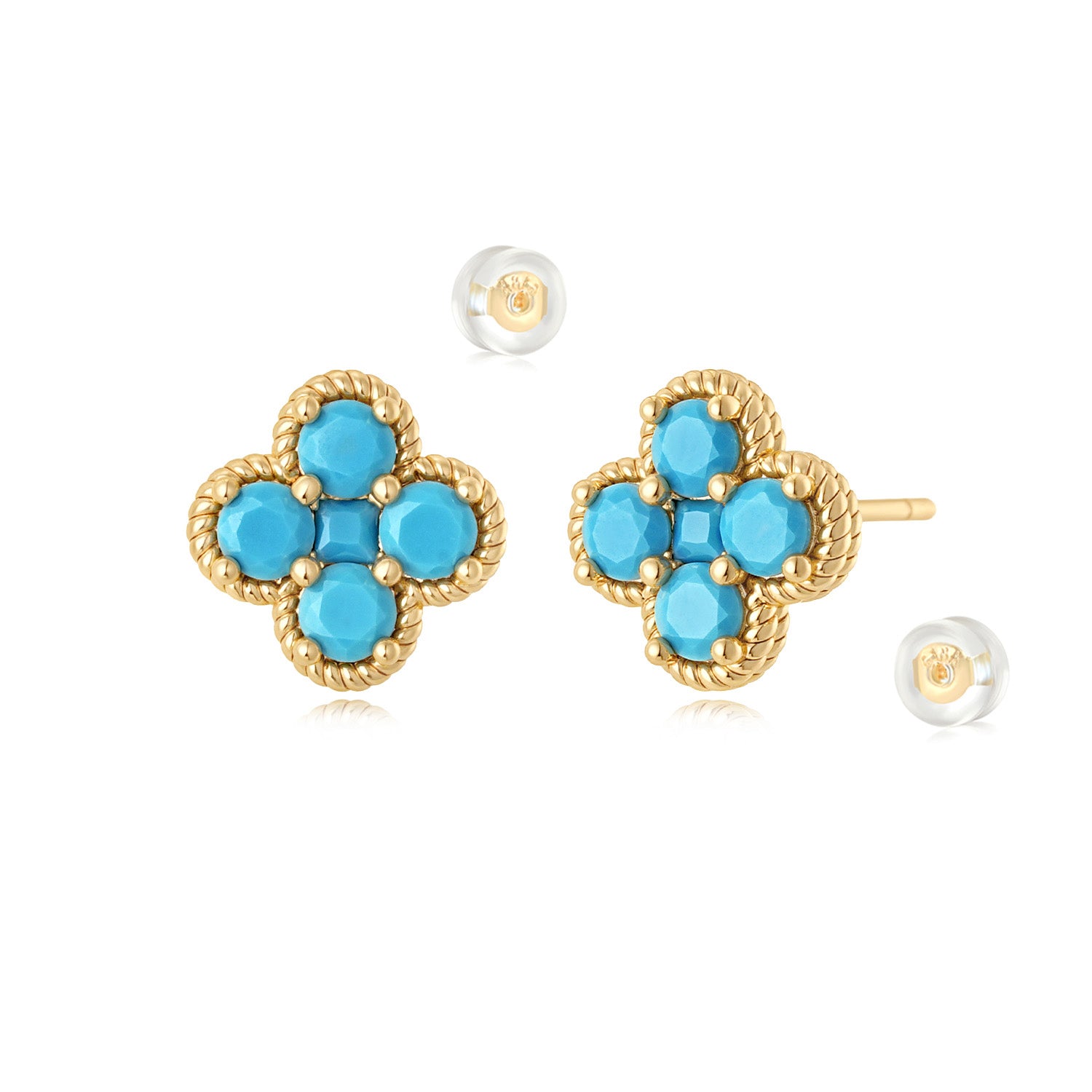 MYEARS December Flower Birthstone Stud Earrings in gold, elegant design for women, lucky charm for everyday wear