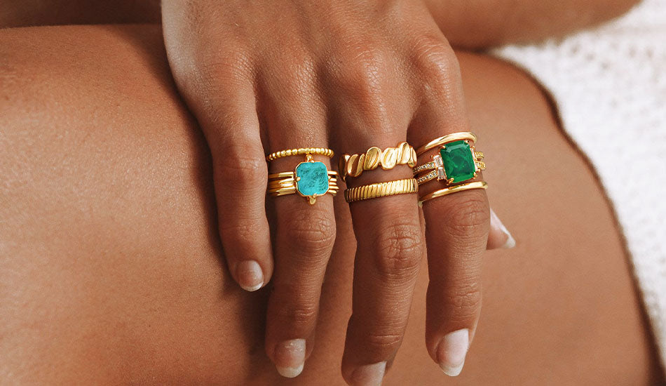 MYEARS® gemstone rings for women in gold tones, perfect as meaningful gifts and elegant for everyday wear