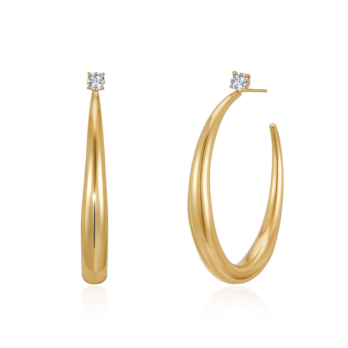 MYEARS® Half Open Hoop Stud Earrings with Zircon for women, elegant gold finish, perfect for everyday wear and as a stylish gift