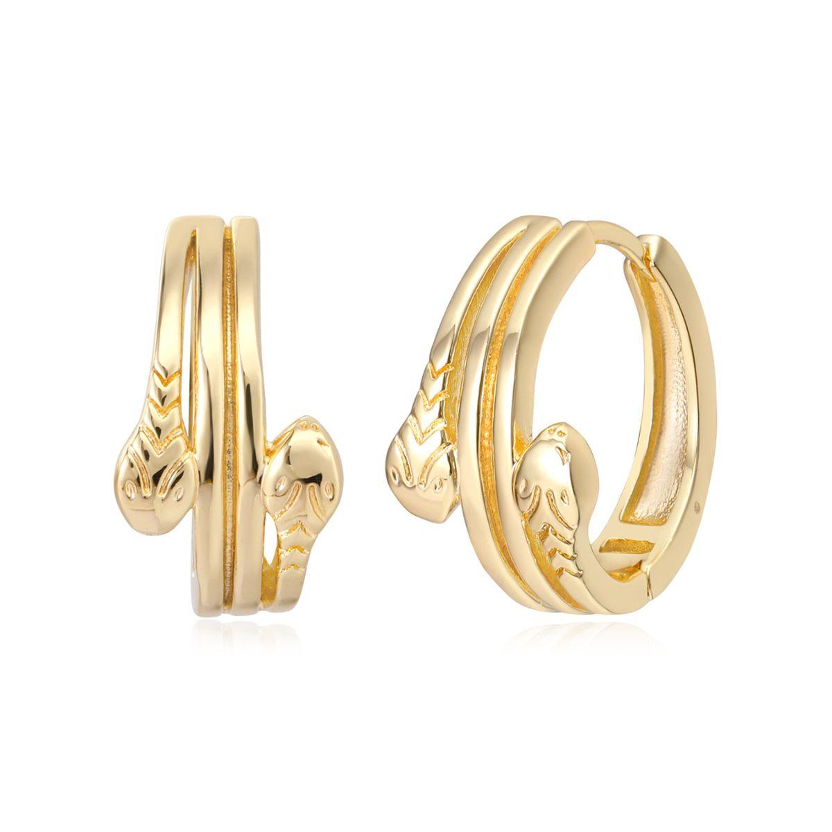 MYEARS® Double Snake Hoop Earrings in gold for women, bold snake-inspired hoop earrings designed for everyday wear or as a stylish gift