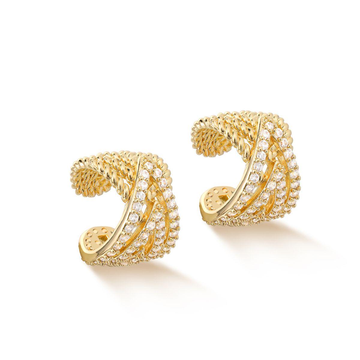 MYEARS® leaf twisted ear cuffs for women, gold-tone accessory perfect for everyday wear or as a stylish gift