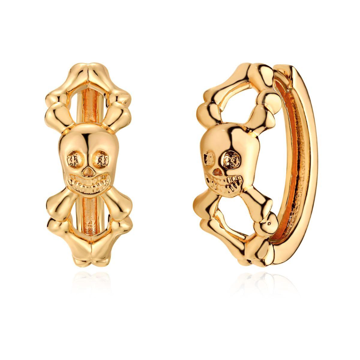MYEARS gold skull hoop earrings for women minimalist design