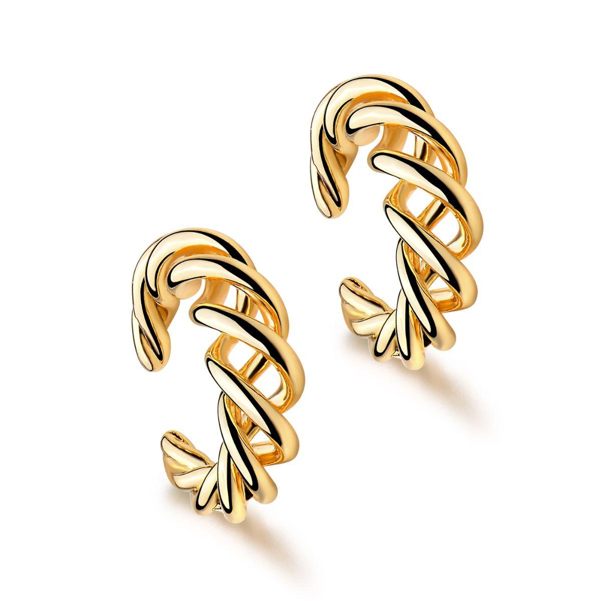 MYEARS® Twist Ear Cuffs No Piercing in gold for women, stylish and comfortable for everyday wear, ideal as a gift