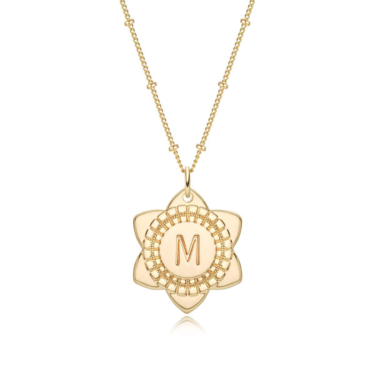 MYEARS gold initial pendant necklace for women, everyday wear gift jewelry