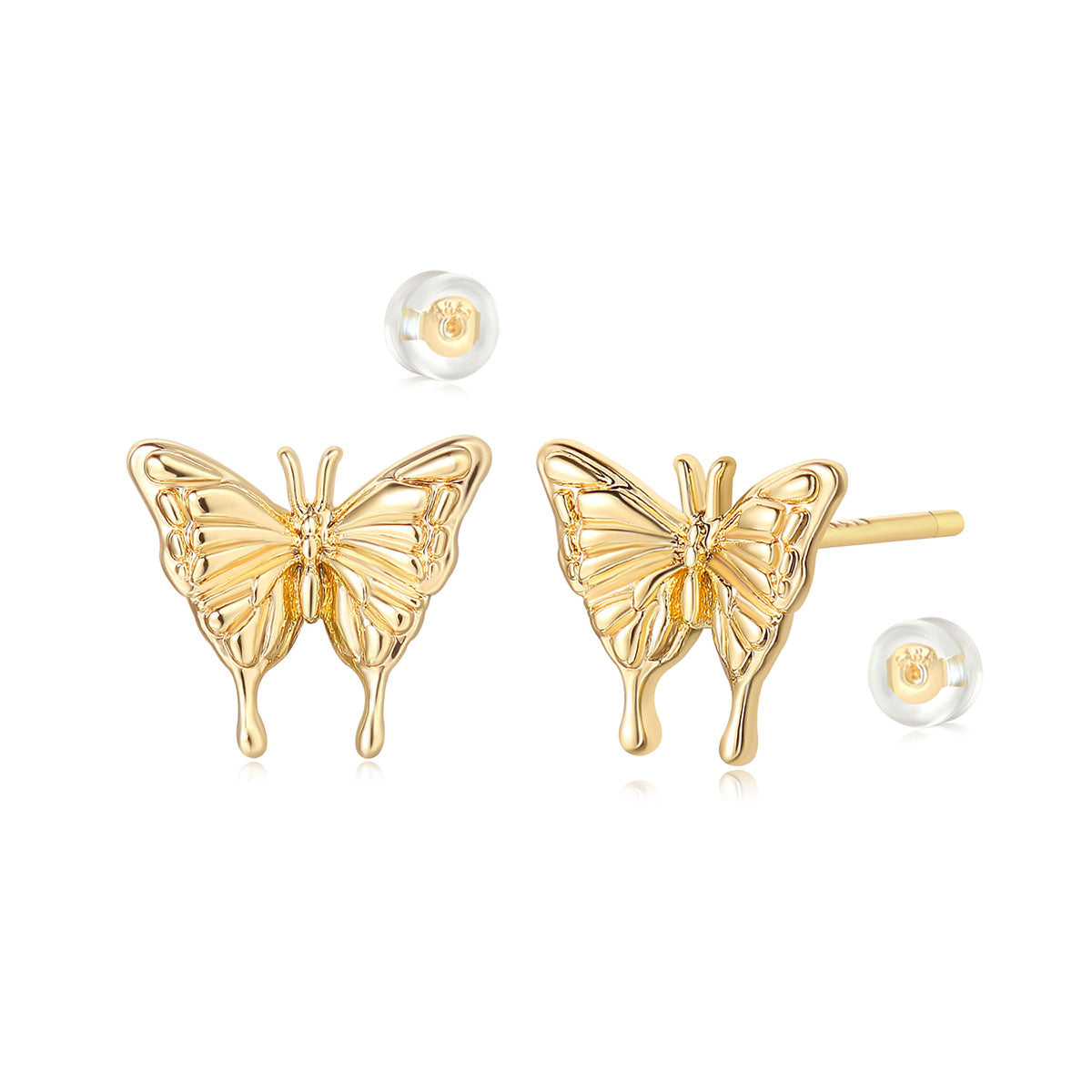 MYEARS® Butterfly Stud Earrings for women, gold finish with delicate butterfly design, perfect for everyday wear or as a thoughtful gift