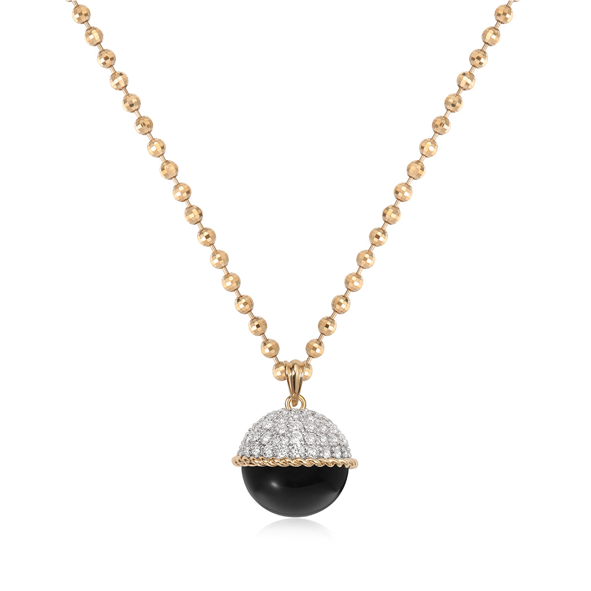 Gold Satellite Chain Natural Stone Pendant Necklace