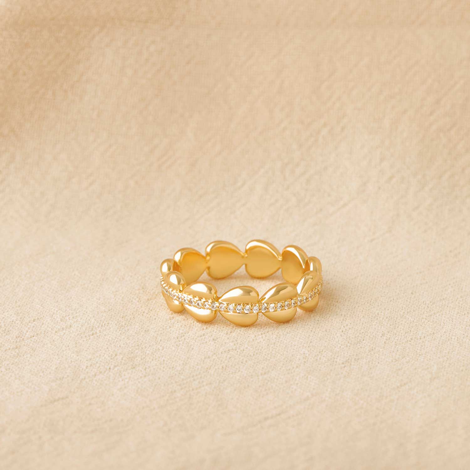 Cubic Zirconia Heart Stack Ring