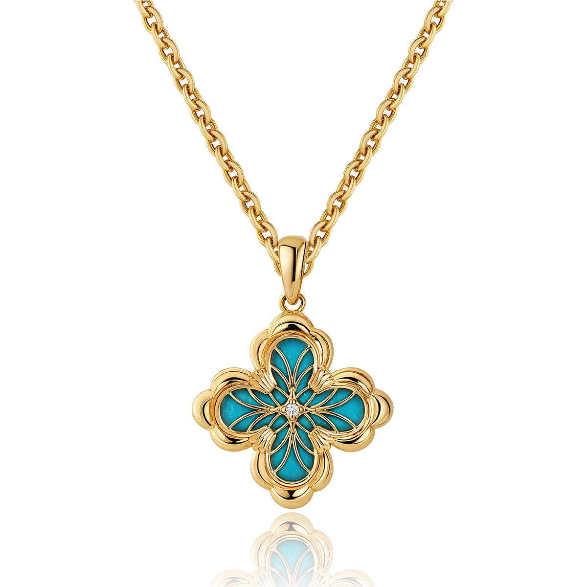 MYEARS Turquoise Pendant Necklace in gold, elegant design for women