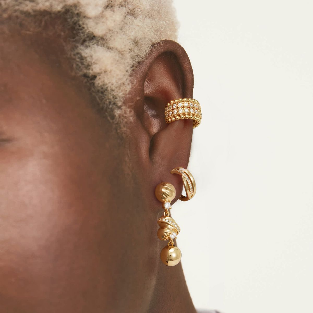 Beaded Pave Ear Cuffs