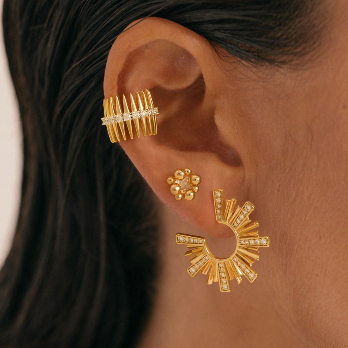 Fishbone Band Ear Cuffs