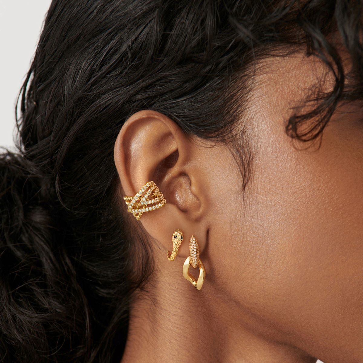 Leaf Twisted Ear Cuffs