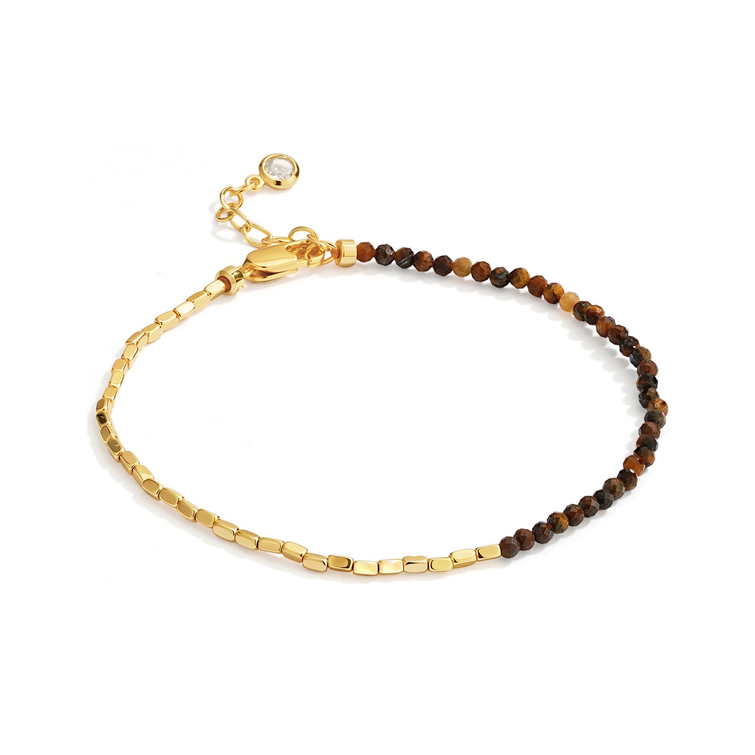 Beaded Chain Gem Bracelet